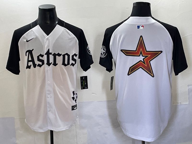 Men 2025 Houston Astros Blank White Black Five generations Joint Name Nike MLB Jersey style 13